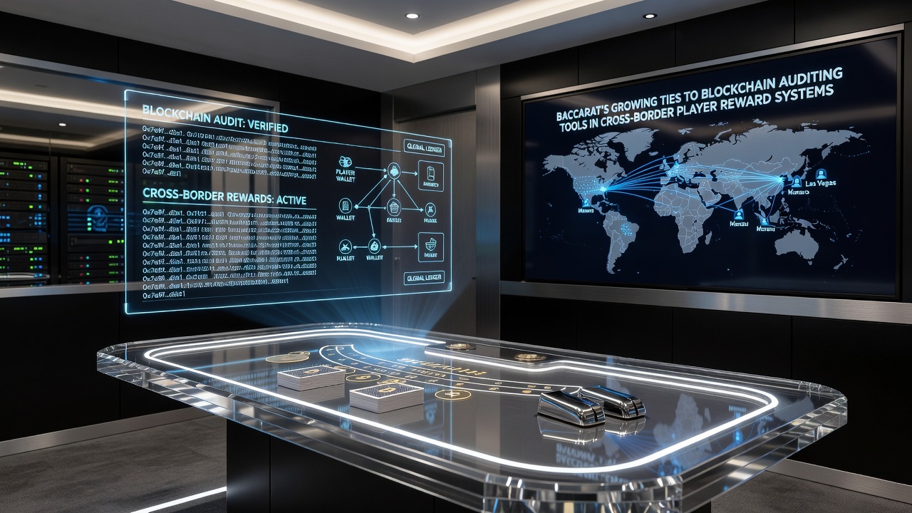 Cross-border baccarat reward auditing dashboard with blockchain verification