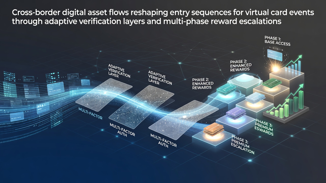 Digital asset flows and virtual card verification layers in action