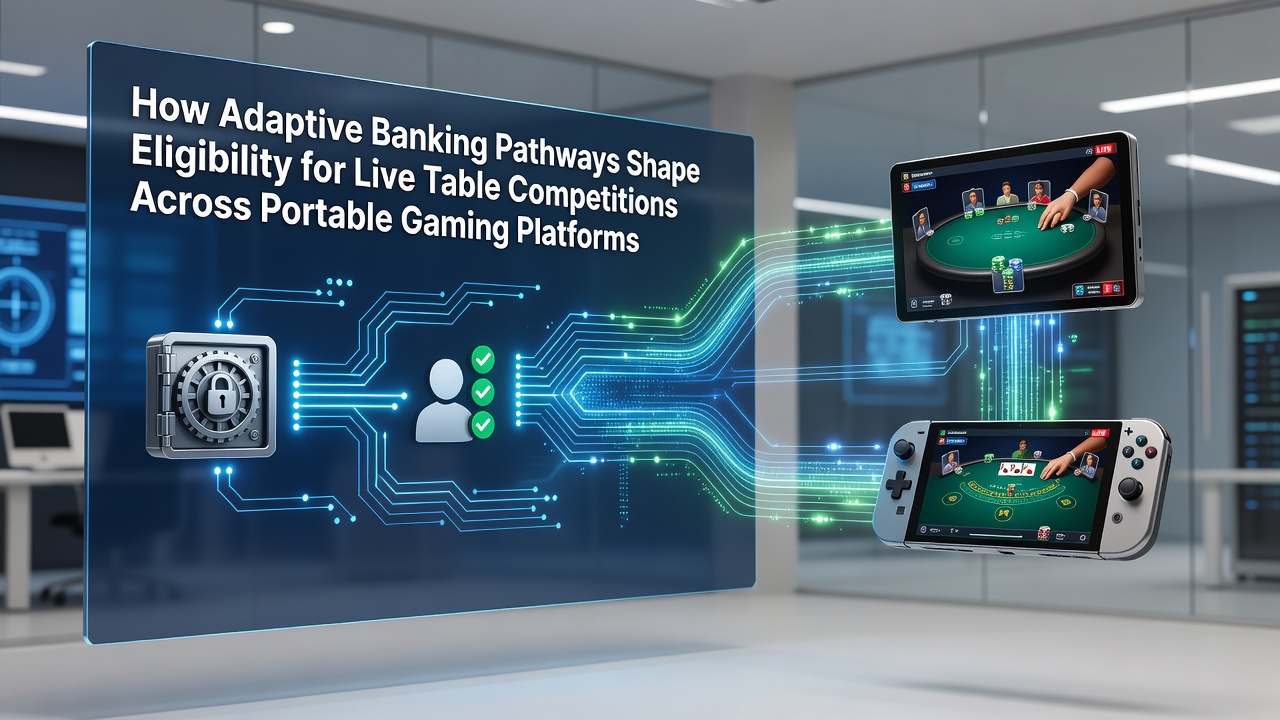 Mobile gaming interface showing live table competition entry with banking options highlighted