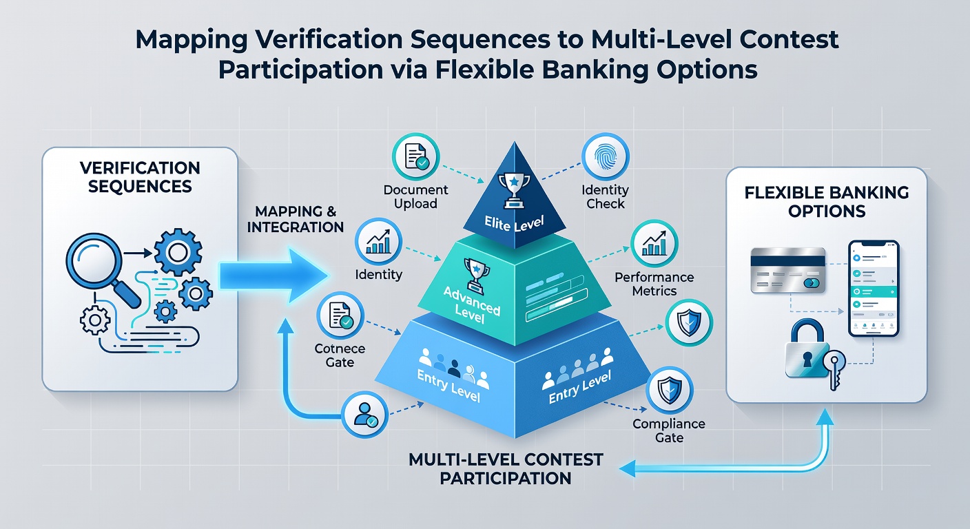 Screenshot of an online table play interface showing banking options linked to contest tiers and verification status indicators