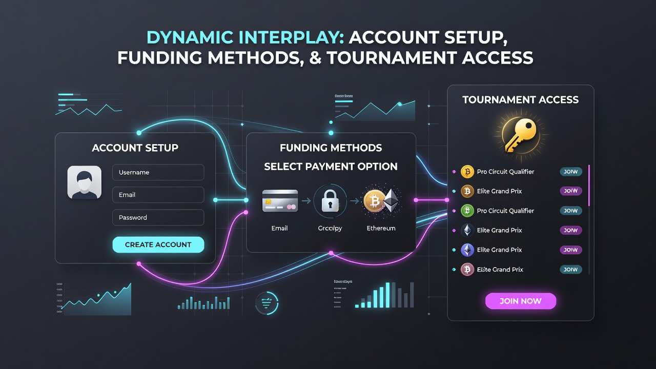 Live virtual card table with tournament lobby and payment integration screen